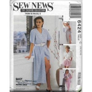 Vintage ©1993 Sew News 6424 Sewing Pattern - Shirt, Top, Skirt, Pants, Shorts